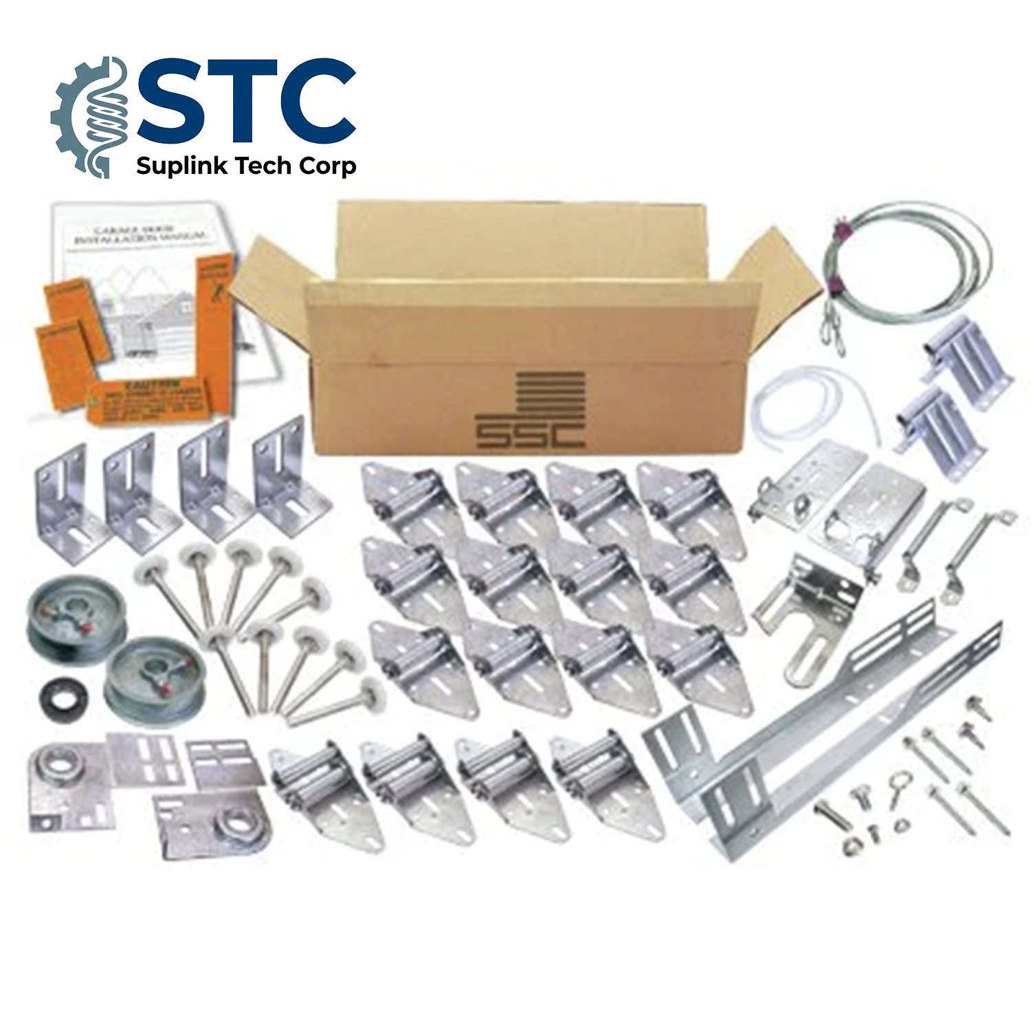 Residential Hardware Box, Garage Double Wide Door Torsion Kit (For 7’ & 8’ High Doors)